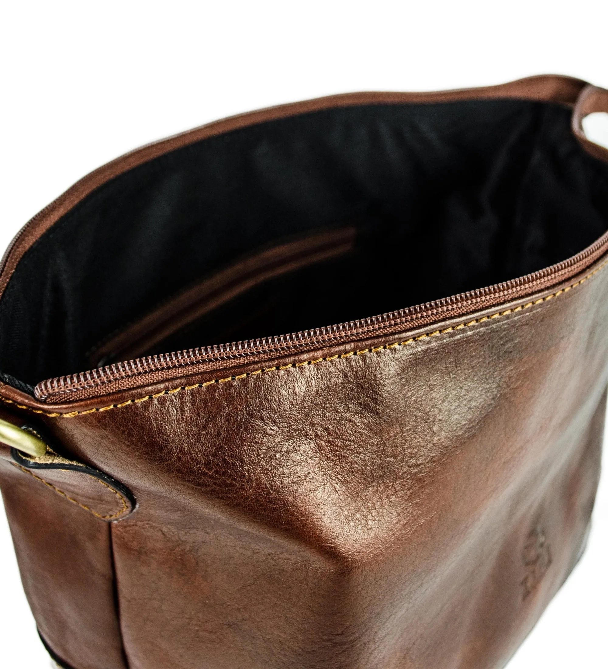 Leather Toiletry Bag for Women - Autumn Leaves