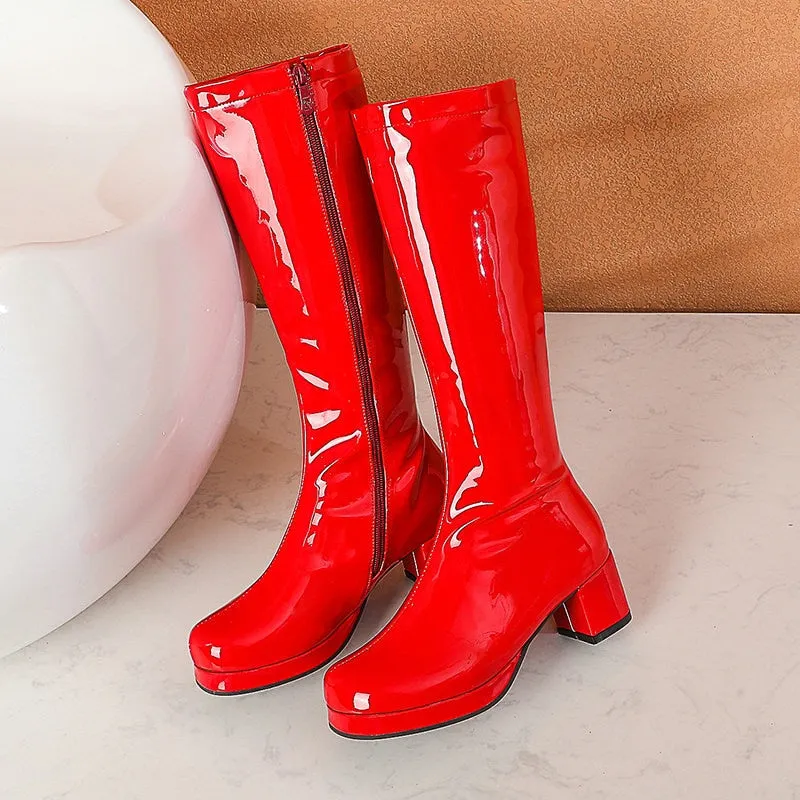 Leather Waterproof Knee High Boots 5-10.5