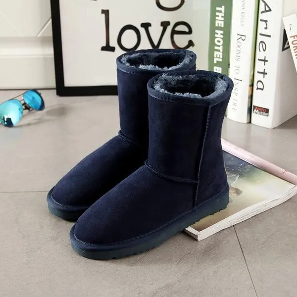 Leather Women Snow Boots