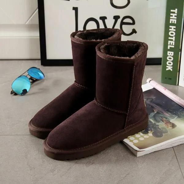 Leather Women Snow Boots