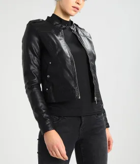 Leathers Women's Real Lambskin Leather Bomber Jacket KW187