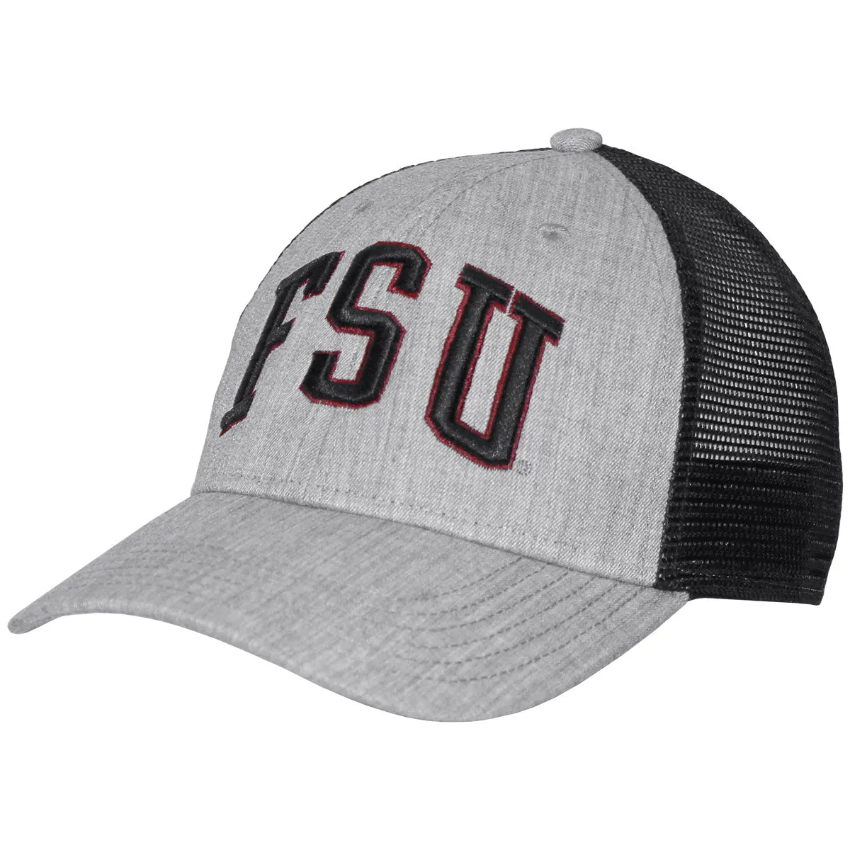 Legacy FSU Two-Tone Logo Adjustable Snapback Trucker Cap - Heather Grey/Black