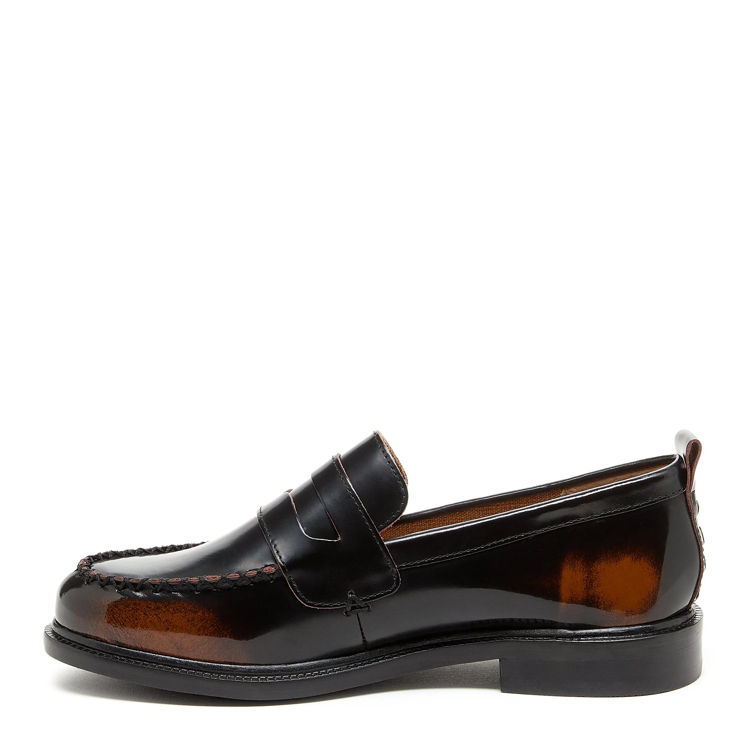 Lens Brushed Off Black Loafers