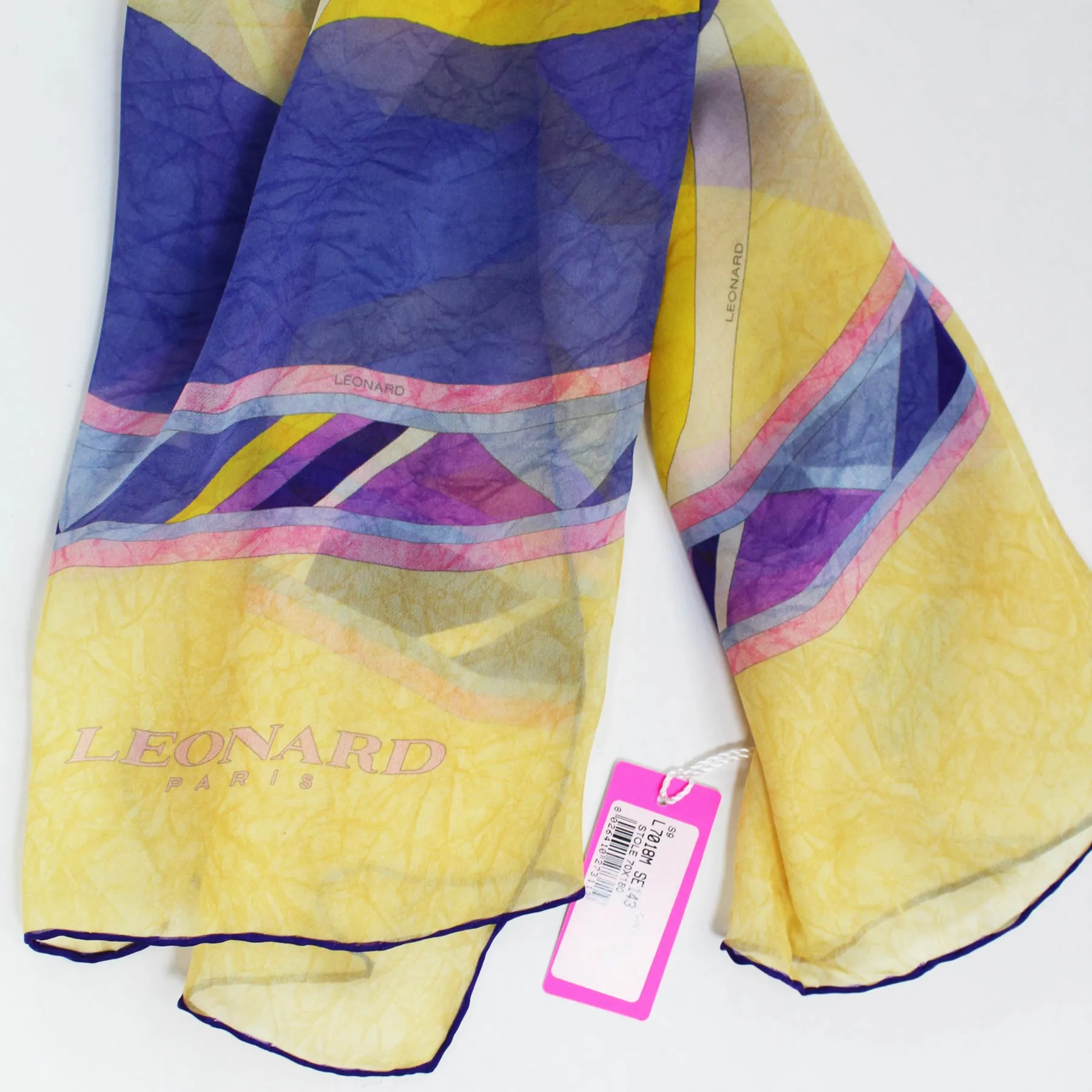 Leonard Scarf Yellow Purple Chiffon Silk Shawl FINAL SALE