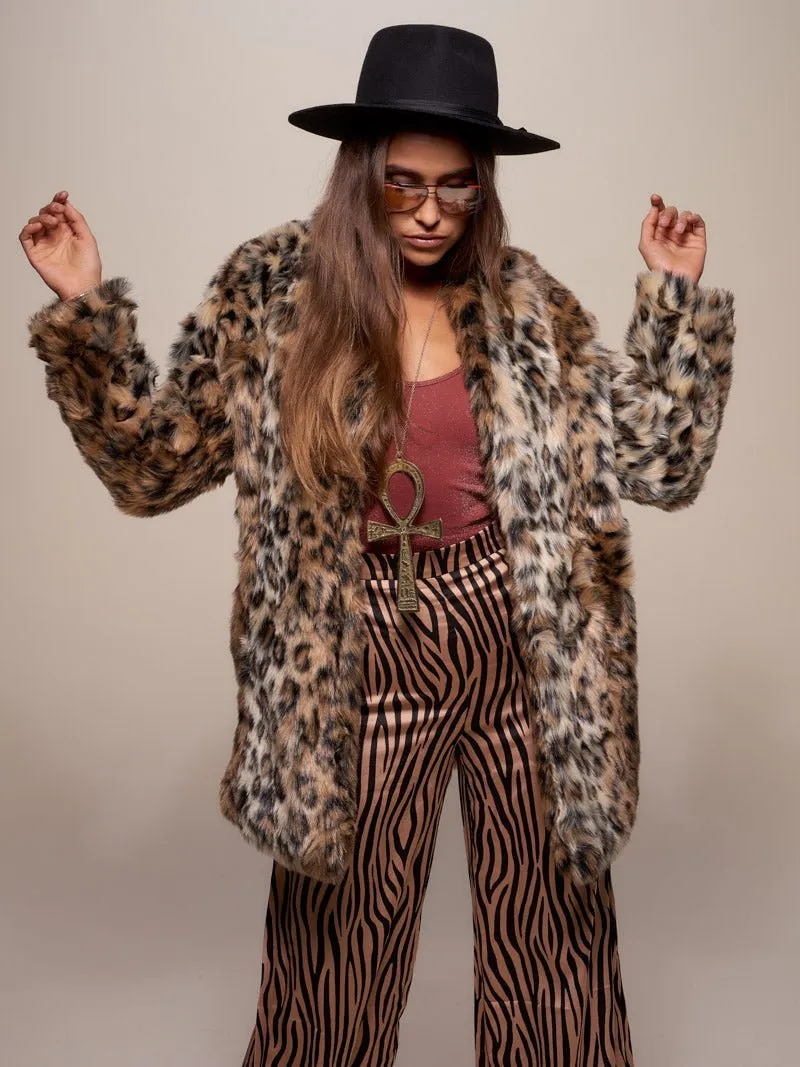 Leopard Collared Faux Fur Coat | Women's