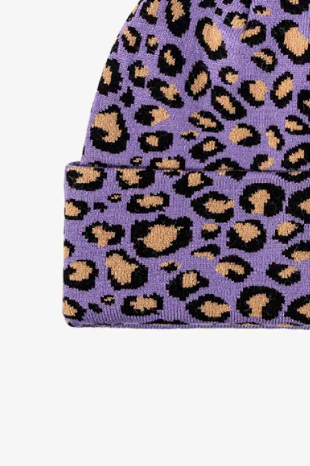 Leopard Pattern Cuffed Beanie