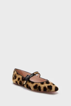 Leopard Printed Velvet Ginger Flats