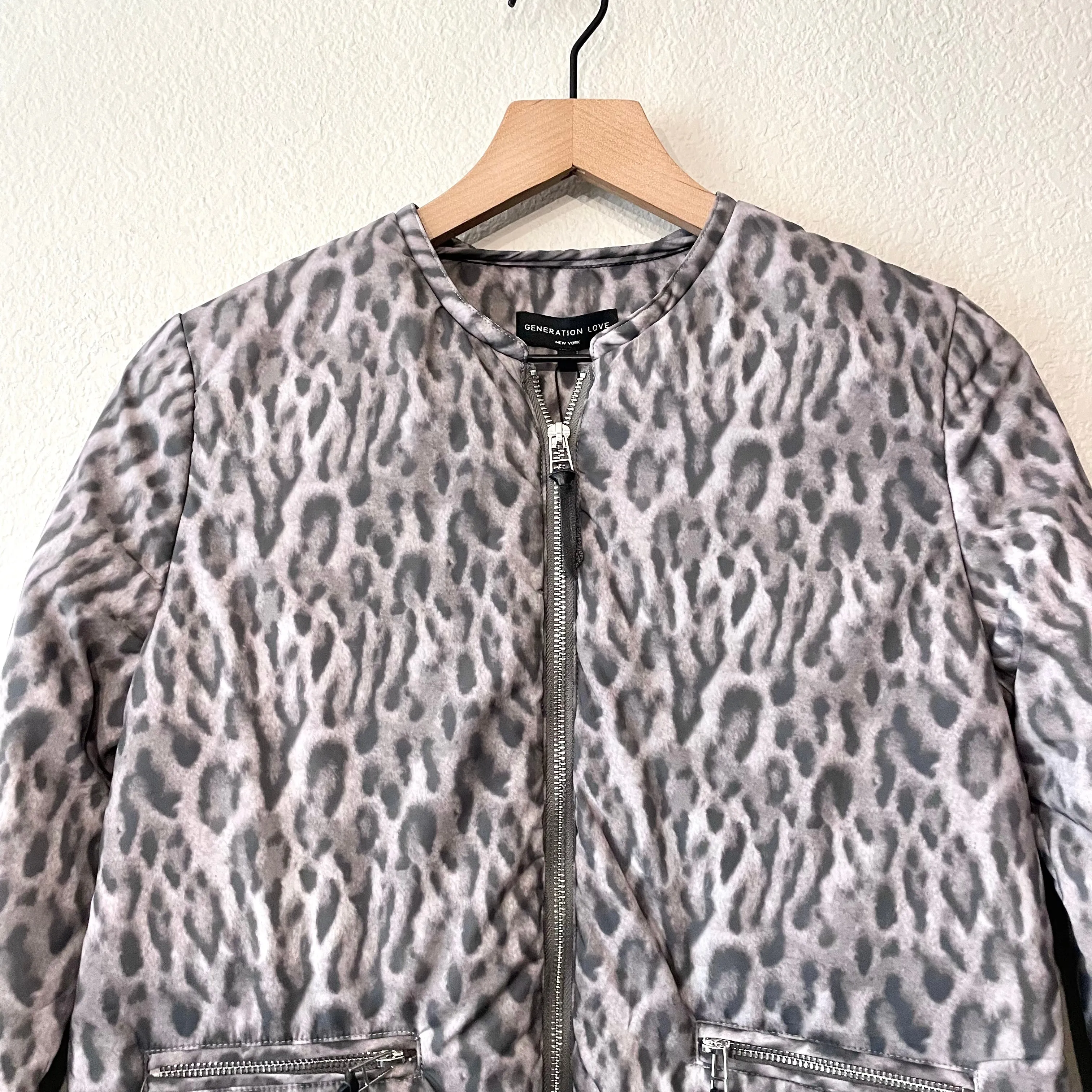 Leopard Puff Bomber Jacket