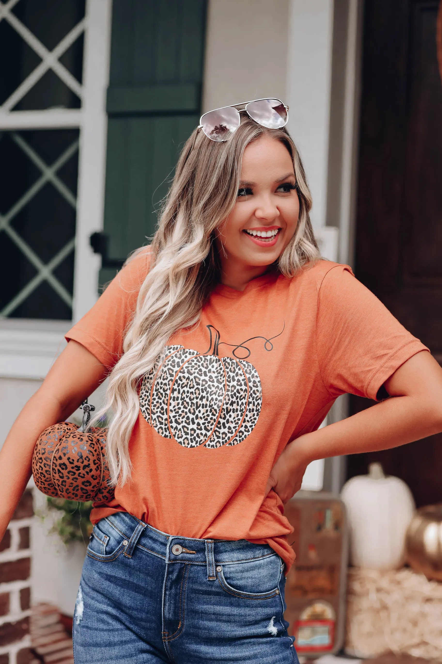 Leopard Pumpkin Graphic Tee