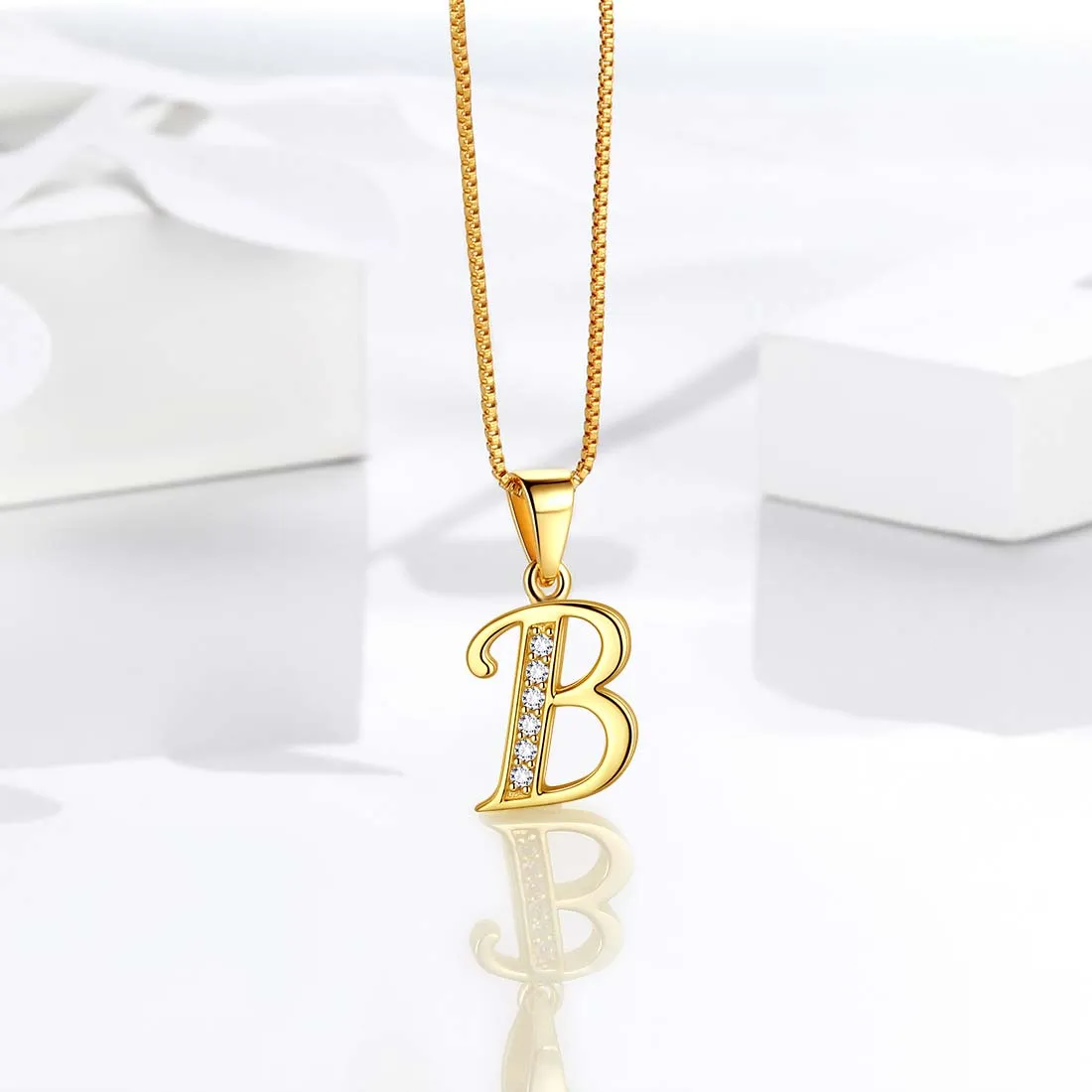 Letter B Initial Necklaces Pendant Women Men Name Jewelry Gift 925 Silver