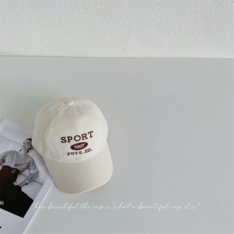 Letter embroidery children's baseball cap autumn style boys and girls baby autumn and winter hat  style casual versatile peaked cap