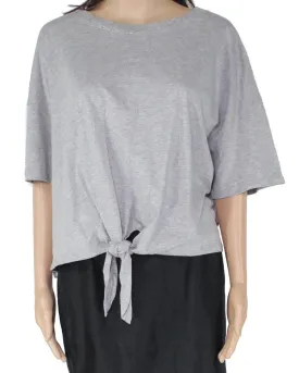 Levis Womens Tie Front Cropped Top Heather Grey