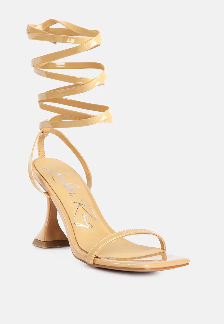 Lewk Strappy Tie Up Spool Heel Sandals