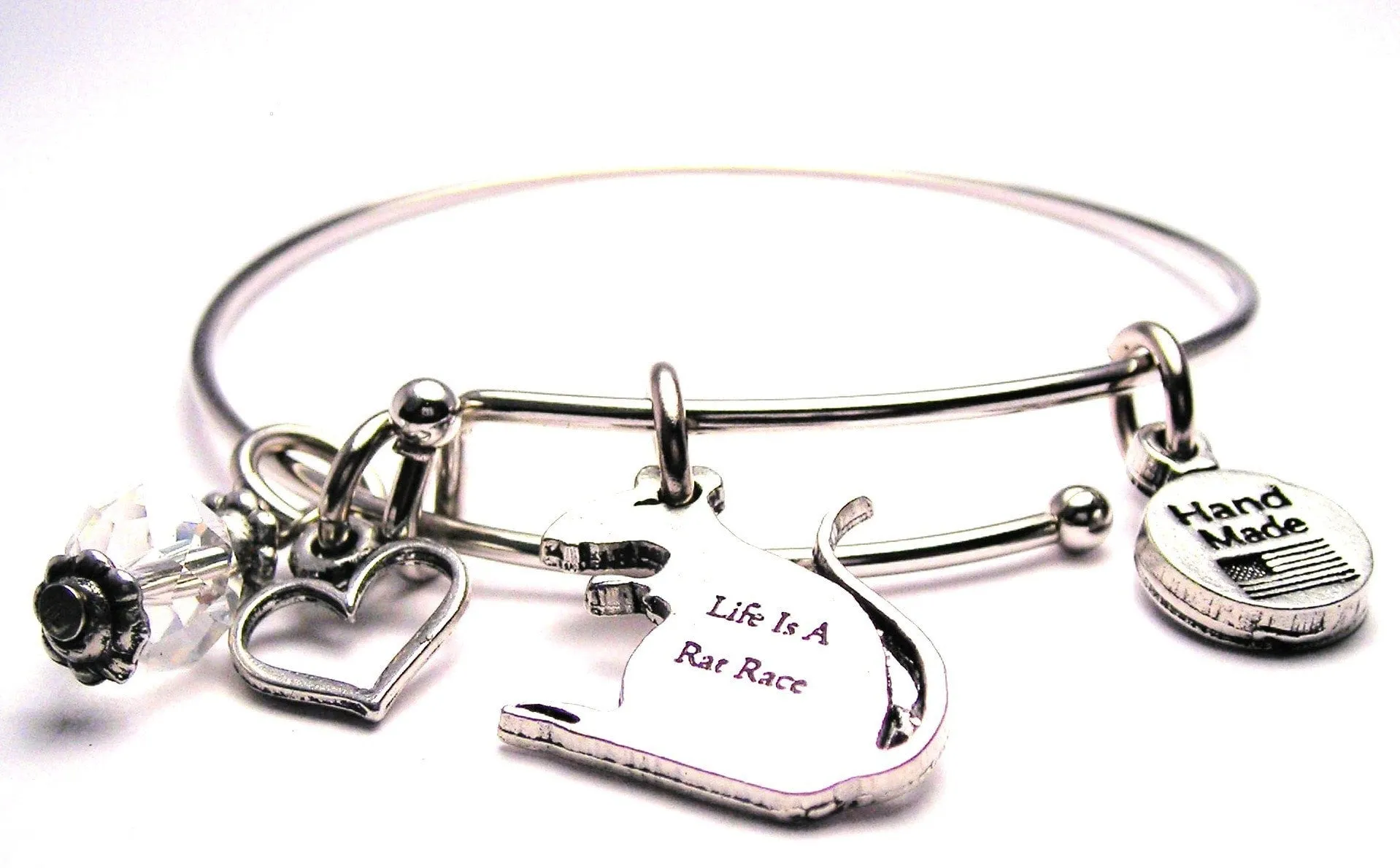 Life Is A Rat Race Bangle Bracelet