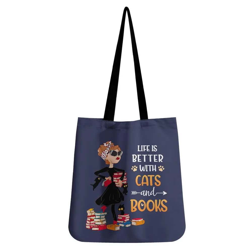 Life Is Better With Cats And Books Book Lovers Gift TBF476