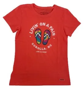 Life is Good - Outer Banks Corolla Tie Dye Flip Flop T-Shirt