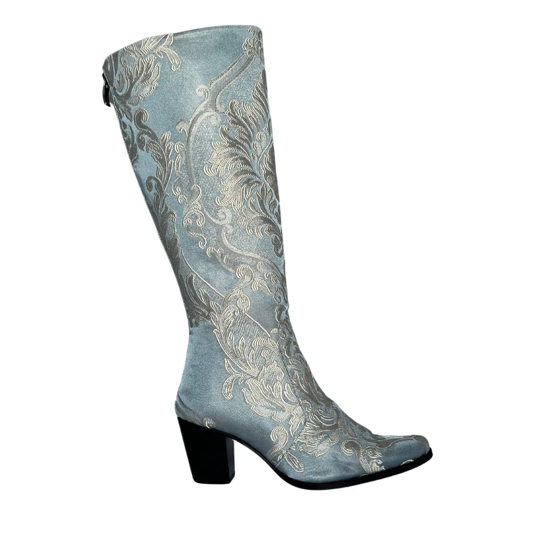 Light Blue & Ivory Knee High