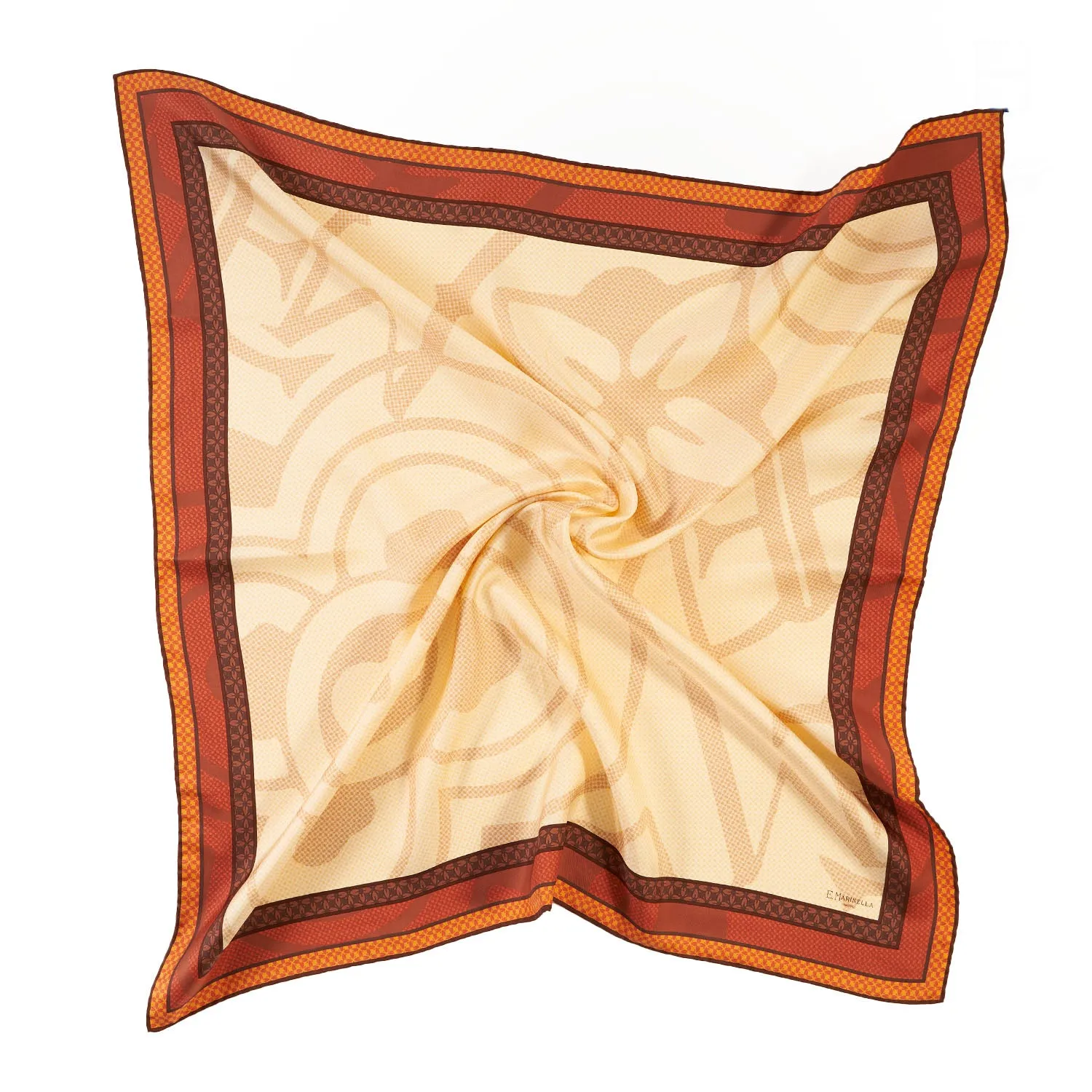 LIGHT BROWN SILK SCARF 90