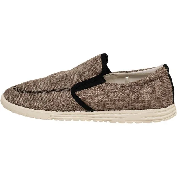 Light Brown Tweed Slip-On Boat Shoes