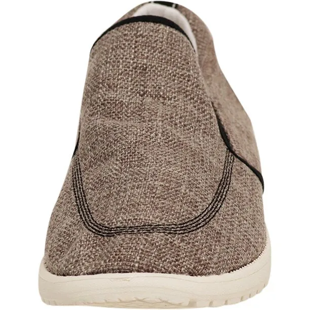 Light Brown Tweed Slip-On Boat Shoes