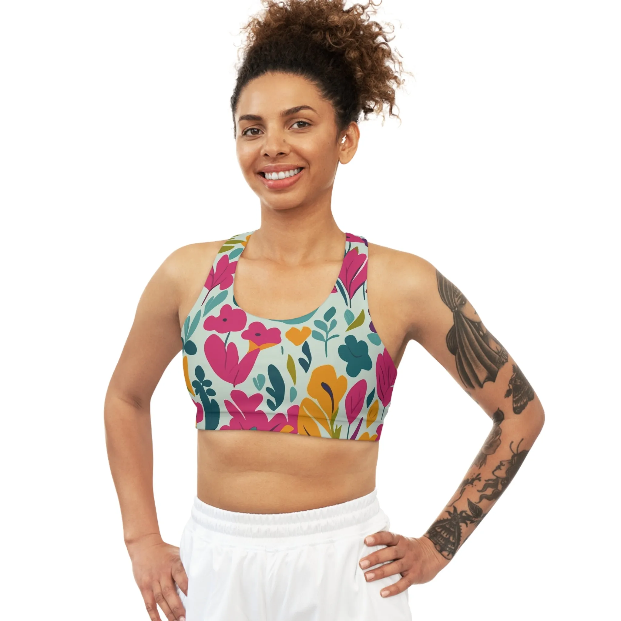 Light flowers - Inovax Seamless Sports Bra