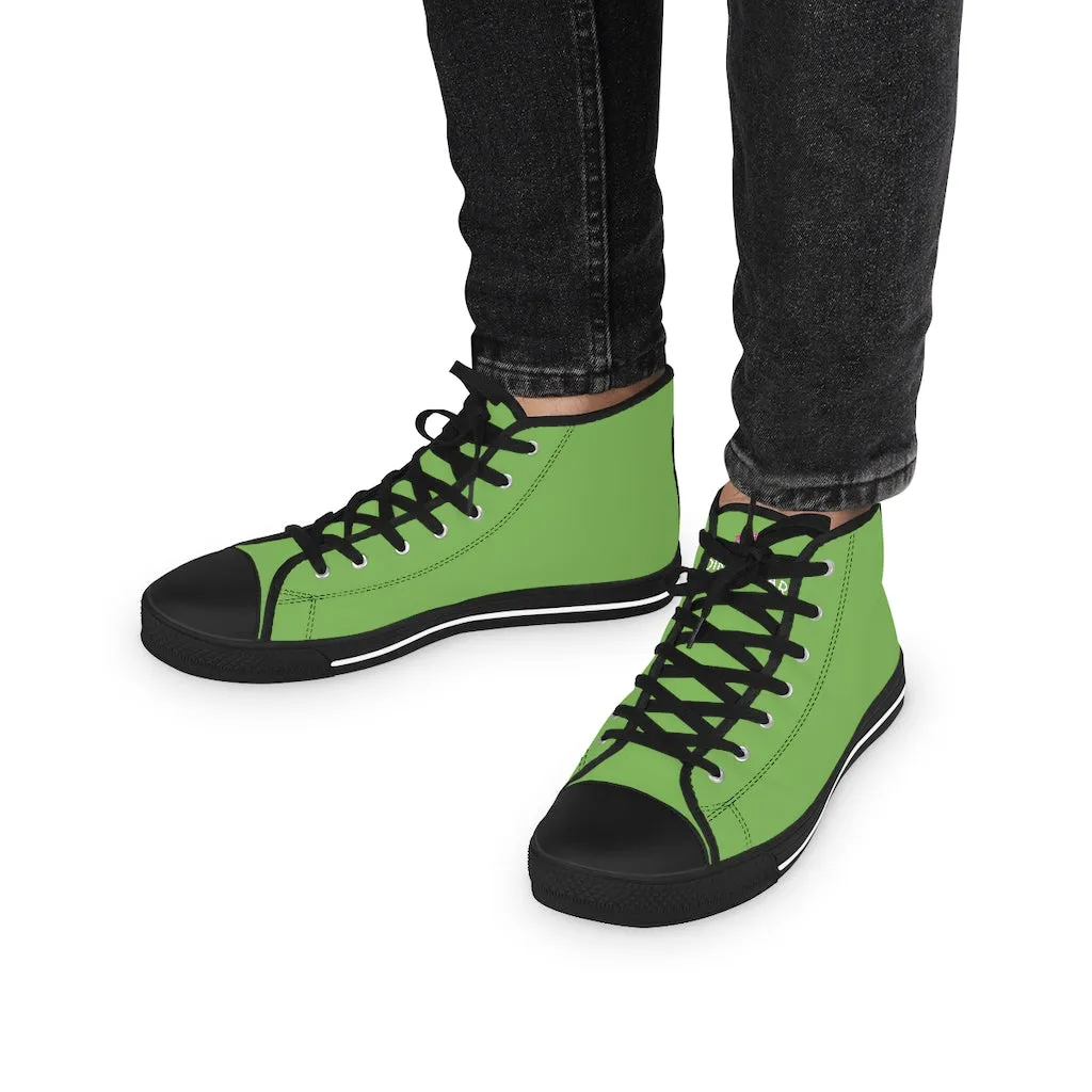 Light Green Men's High Tops, Modern Minimalist Best Men's High Top Sneakers (US Size: 5-14)