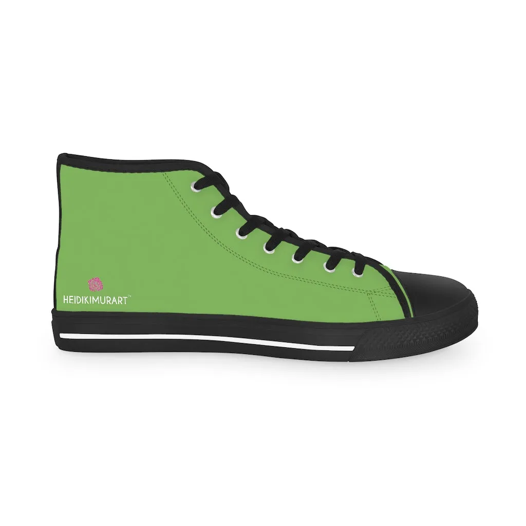 Light Green Men's High Tops, Modern Minimalist Best Men's High Top Sneakers (US Size: 5-14)