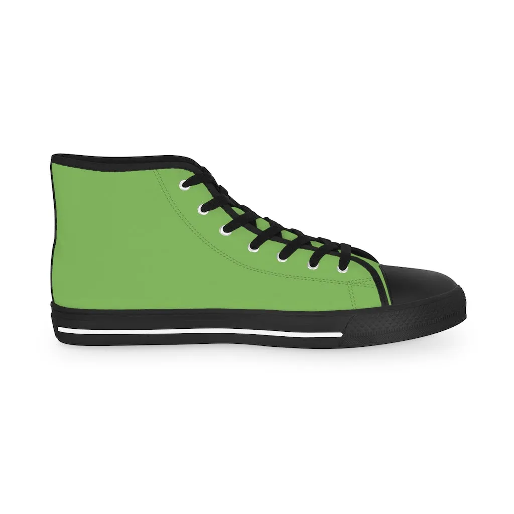 Light Green Men's High Tops, Modern Minimalist Best Men's High Top Sneakers (US Size: 5-14)