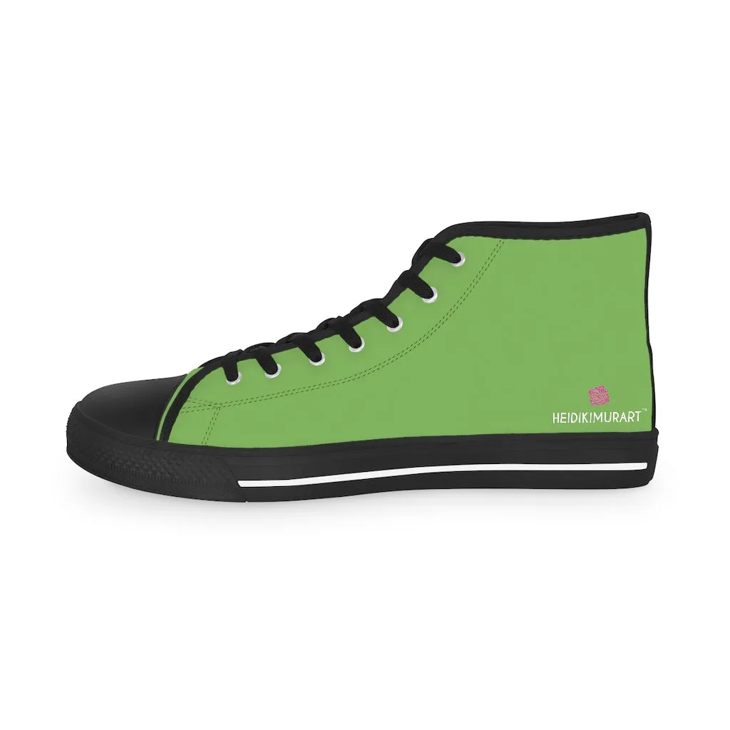 Light Green Men's High Tops, Modern Minimalist Best Men's High Top Sneakers (US Size: 5-14)