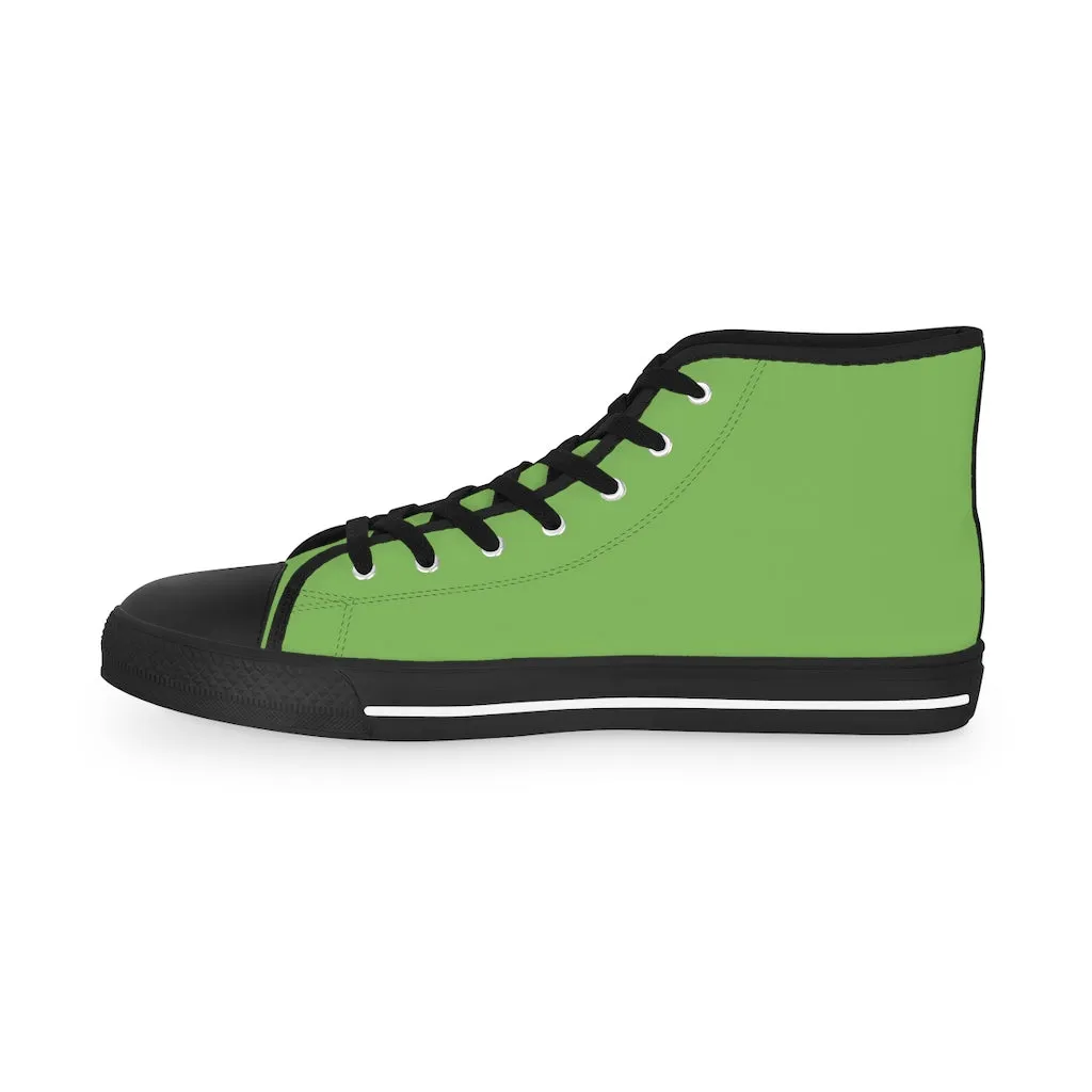 Light Green Men's High Tops, Modern Minimalist Best Men's High Top Sneakers (US Size: 5-14)