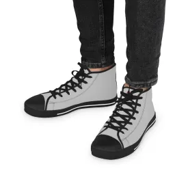 Light Grey Men's High Tops, Modern Minimalist Best Men's High Top Sneakers (US Size: 5-14)