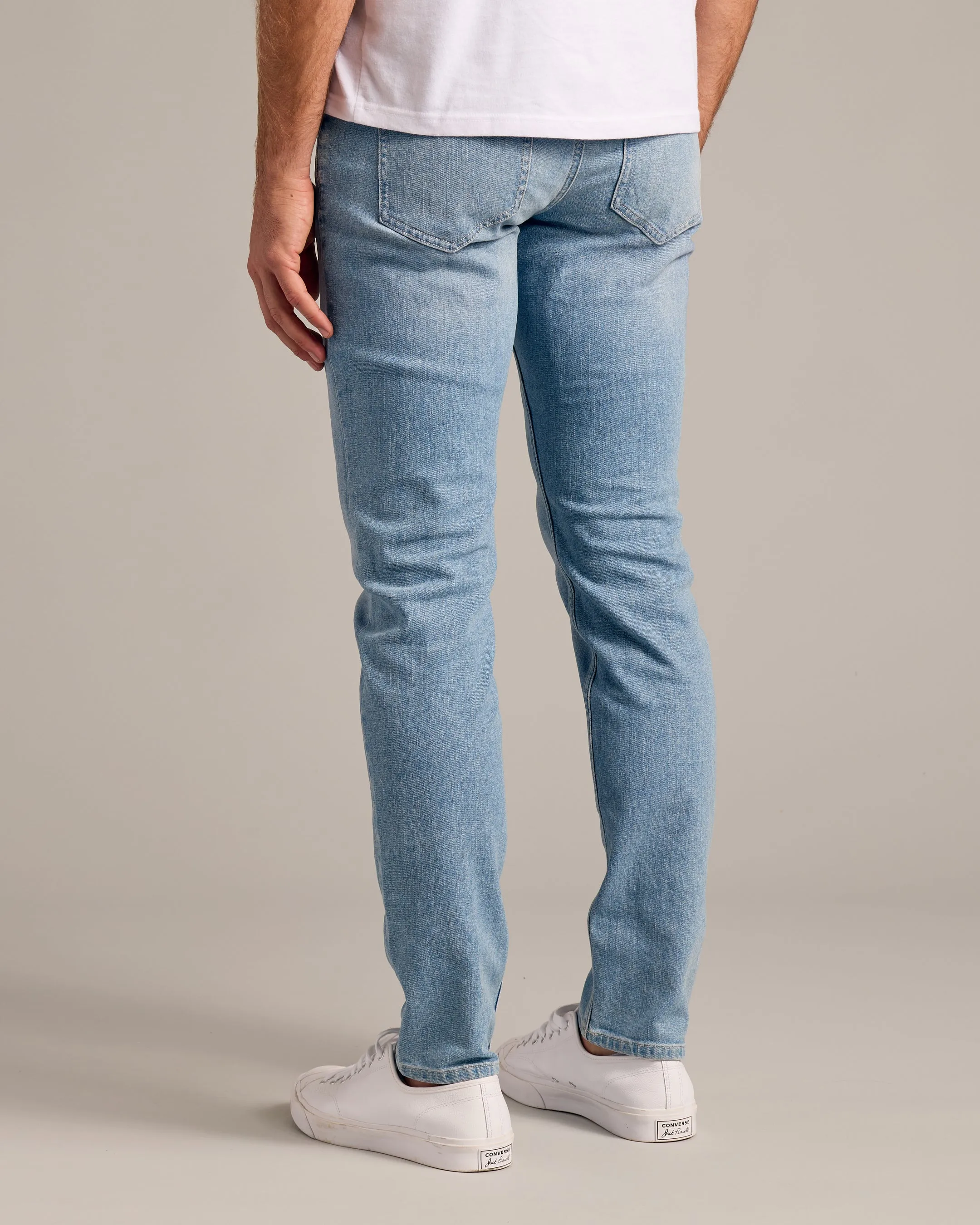 Light Indigo Wash Slim Authentic Denim Jeans