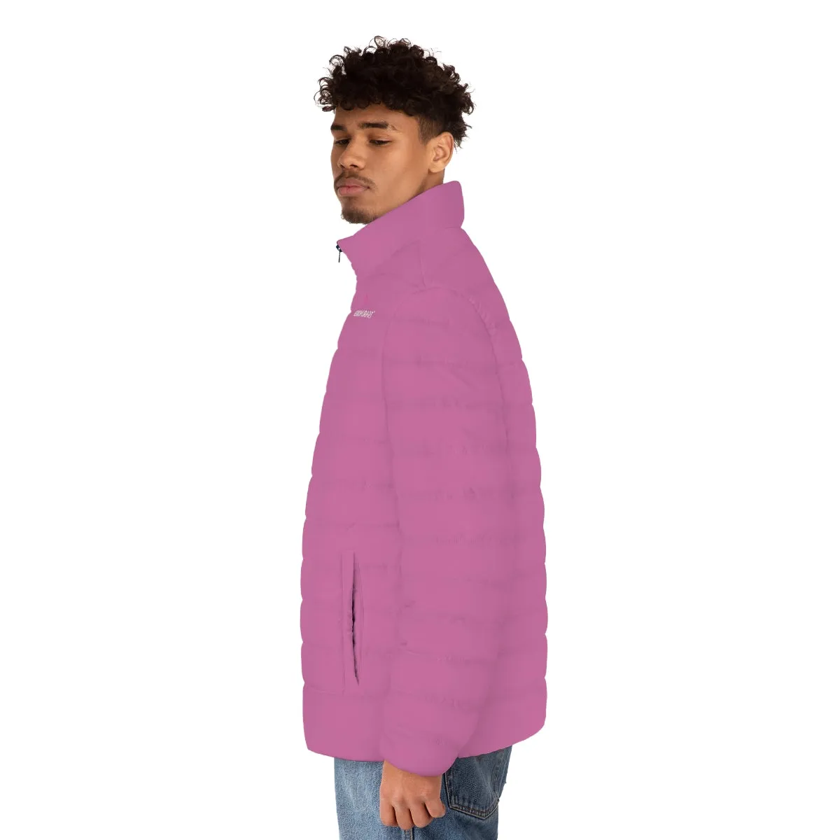 Light Pink Color Men's Jacket, Best Men's Puffer Jacket