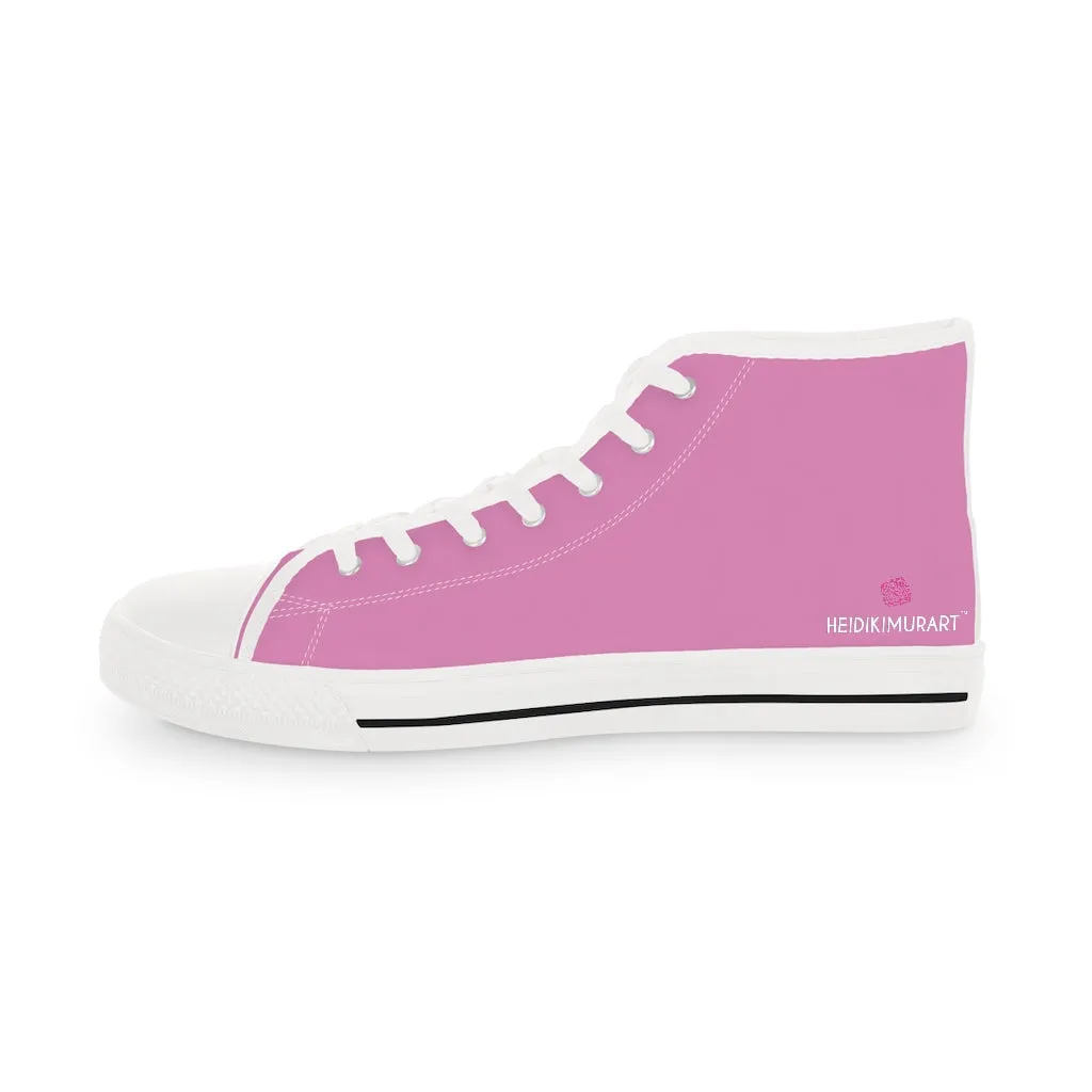 Light Pink Men's High Tops, Modern Minimalist Best Men's High Top Sneakers (US Size: 5-14)