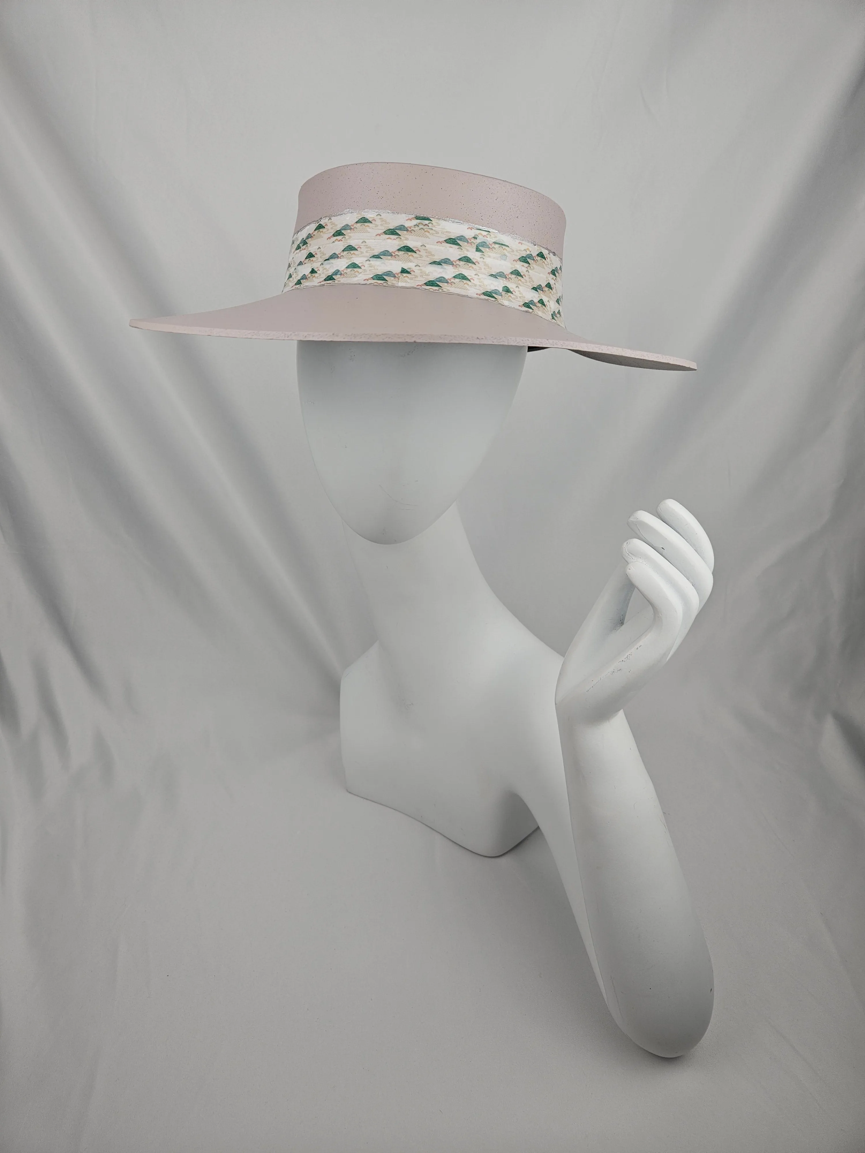 Light Pink "LadyEVA" Visor Hat with Green Printed Band