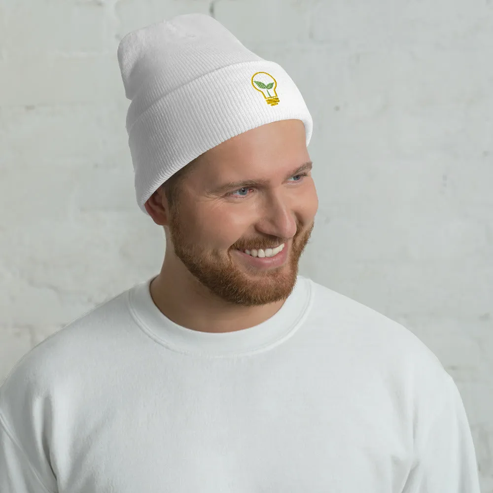 Lightbulb Garden embroidered cuffed beanie