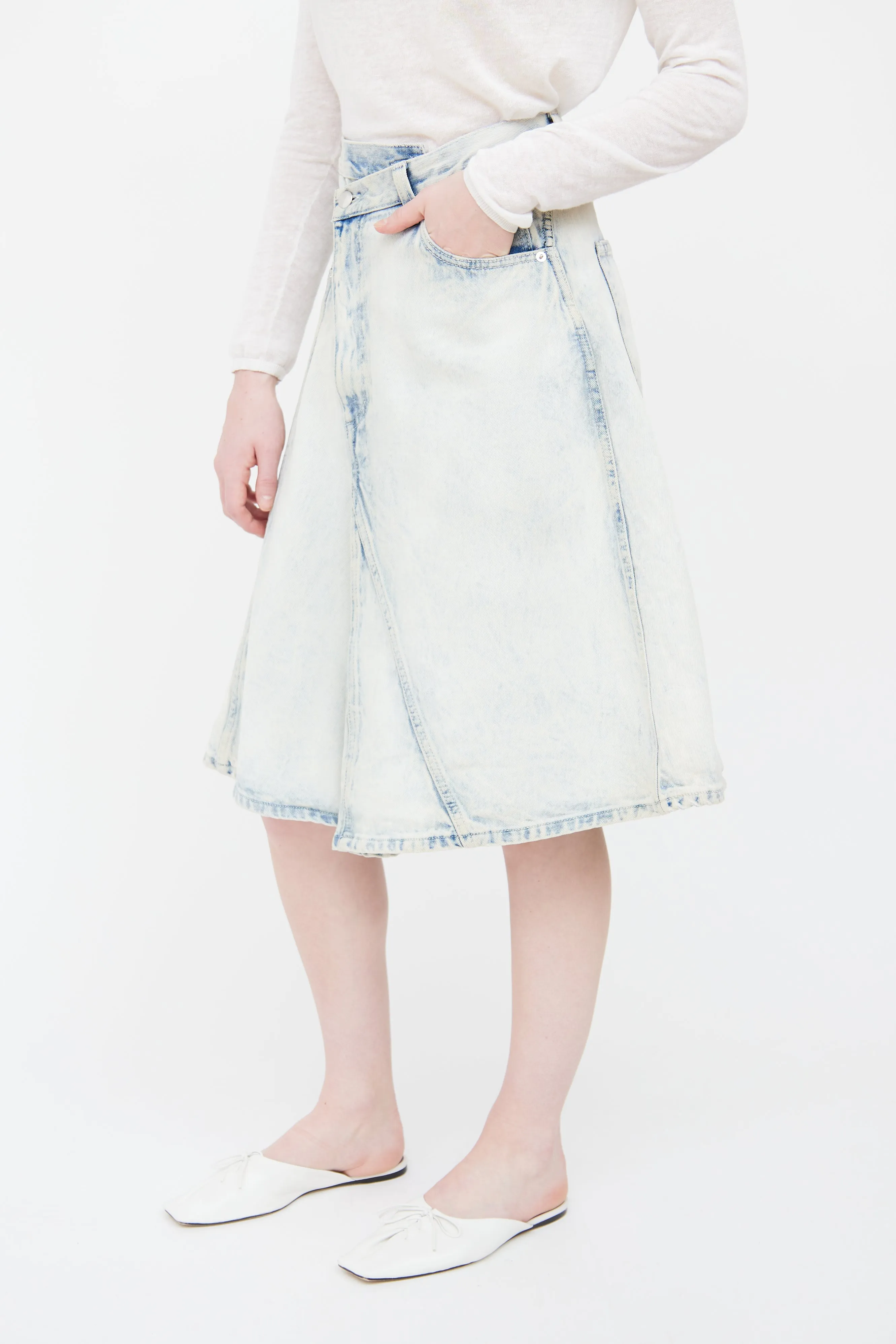 Lightwash Asymmetrical Denim Skirt