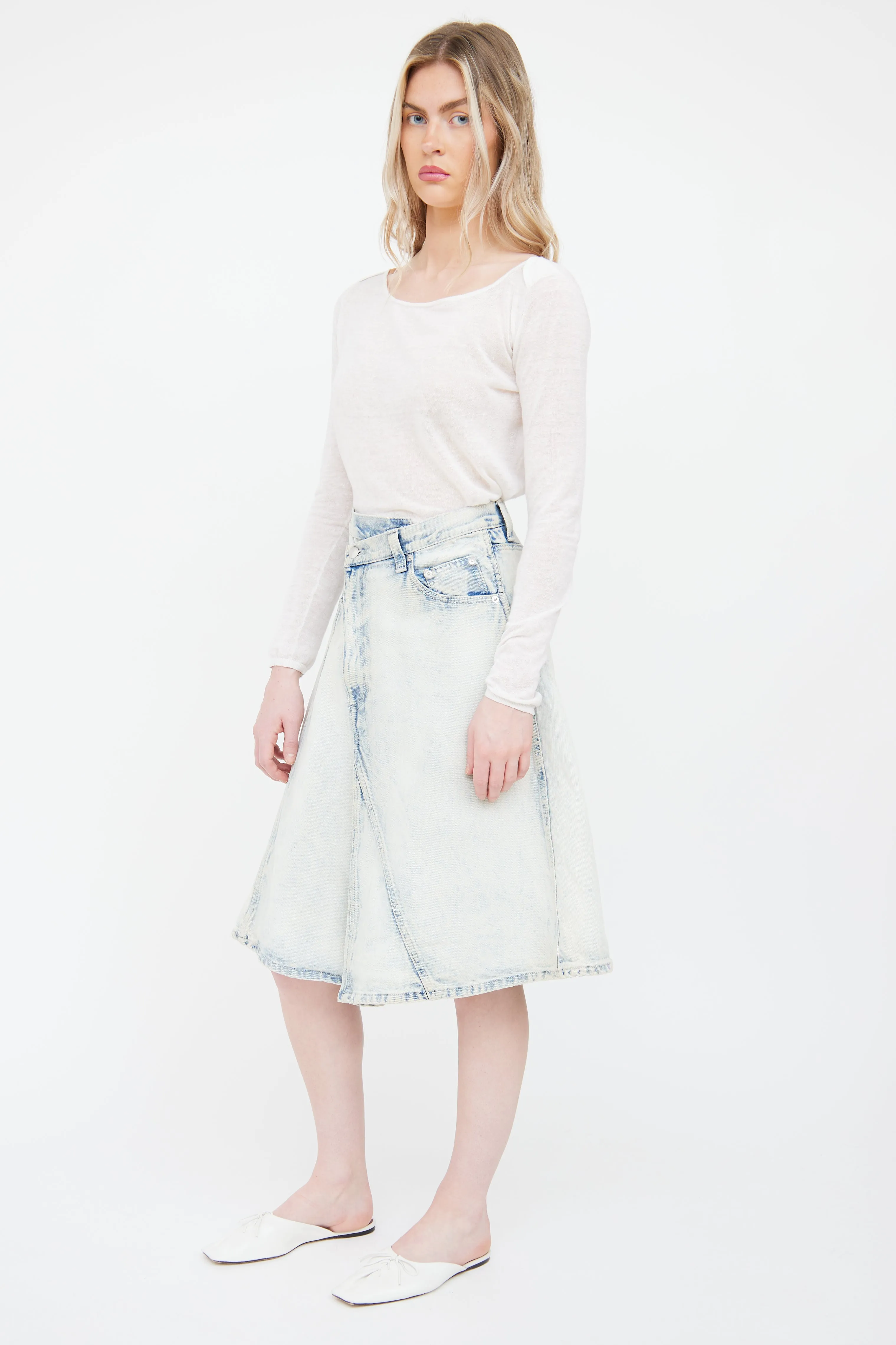 Lightwash Asymmetrical Denim Skirt