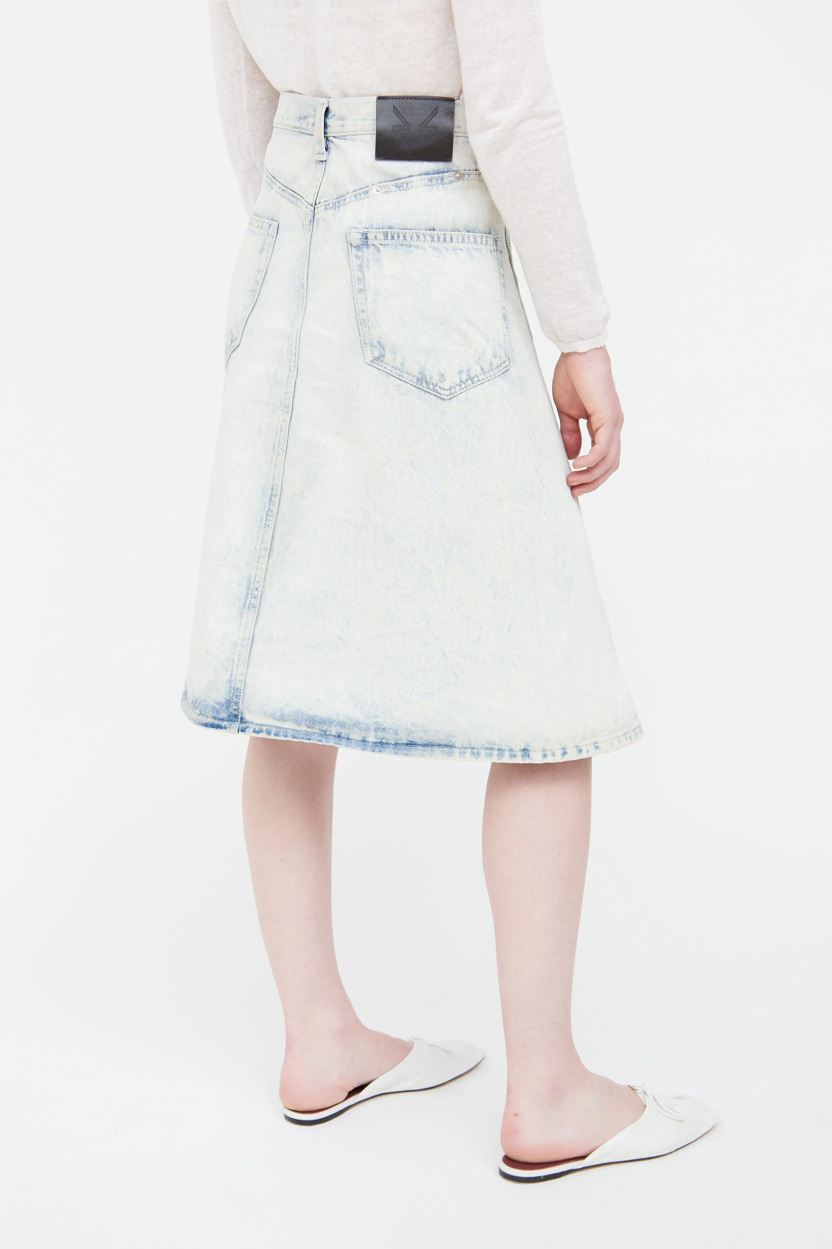 Lightwash Asymmetrical Denim Skirt