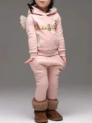 Lil' Angel Winged Hoodie And Jogger Set