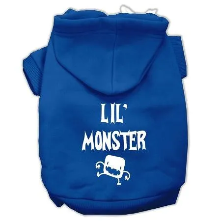 Lil Monster Screen Print Pet Hoodies Blue Size Sm (10)