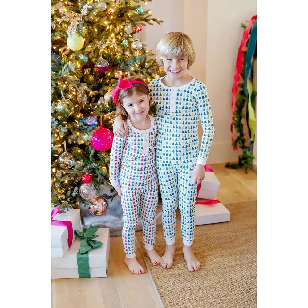 Lila and Hayes Christmas Tree Cool Jack Pajama Set