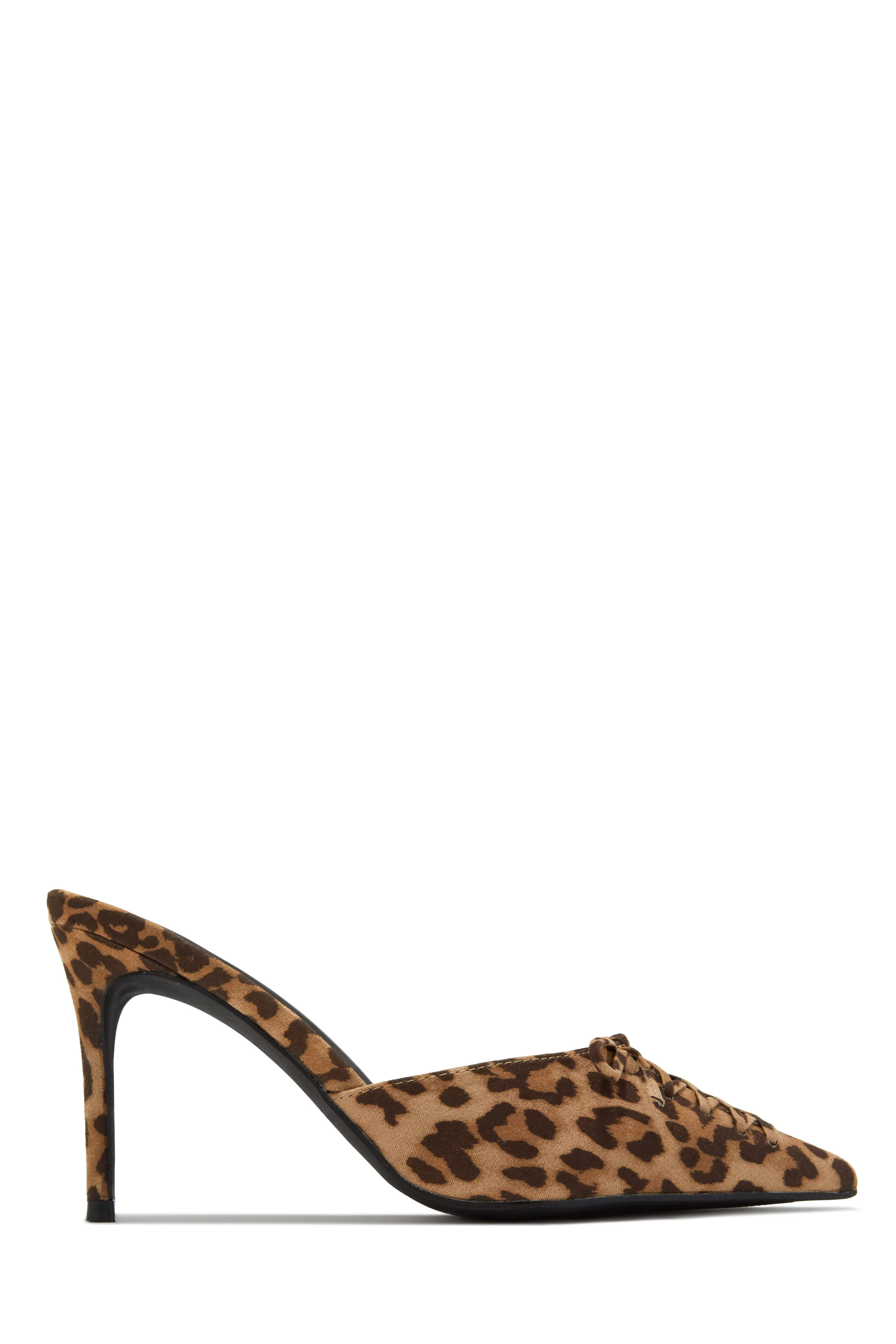 Lina Pump Heel Mules - Leopard