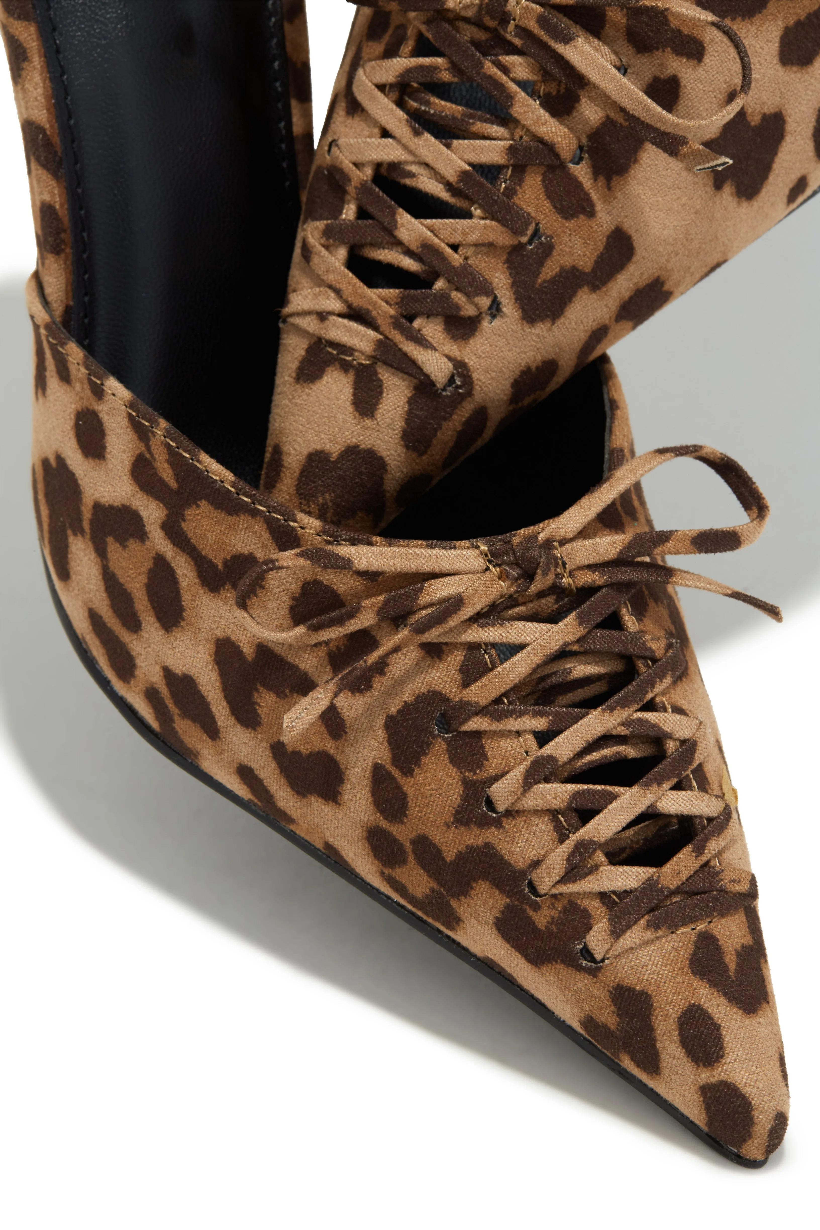 Lina Pump Heel Mules - Leopard