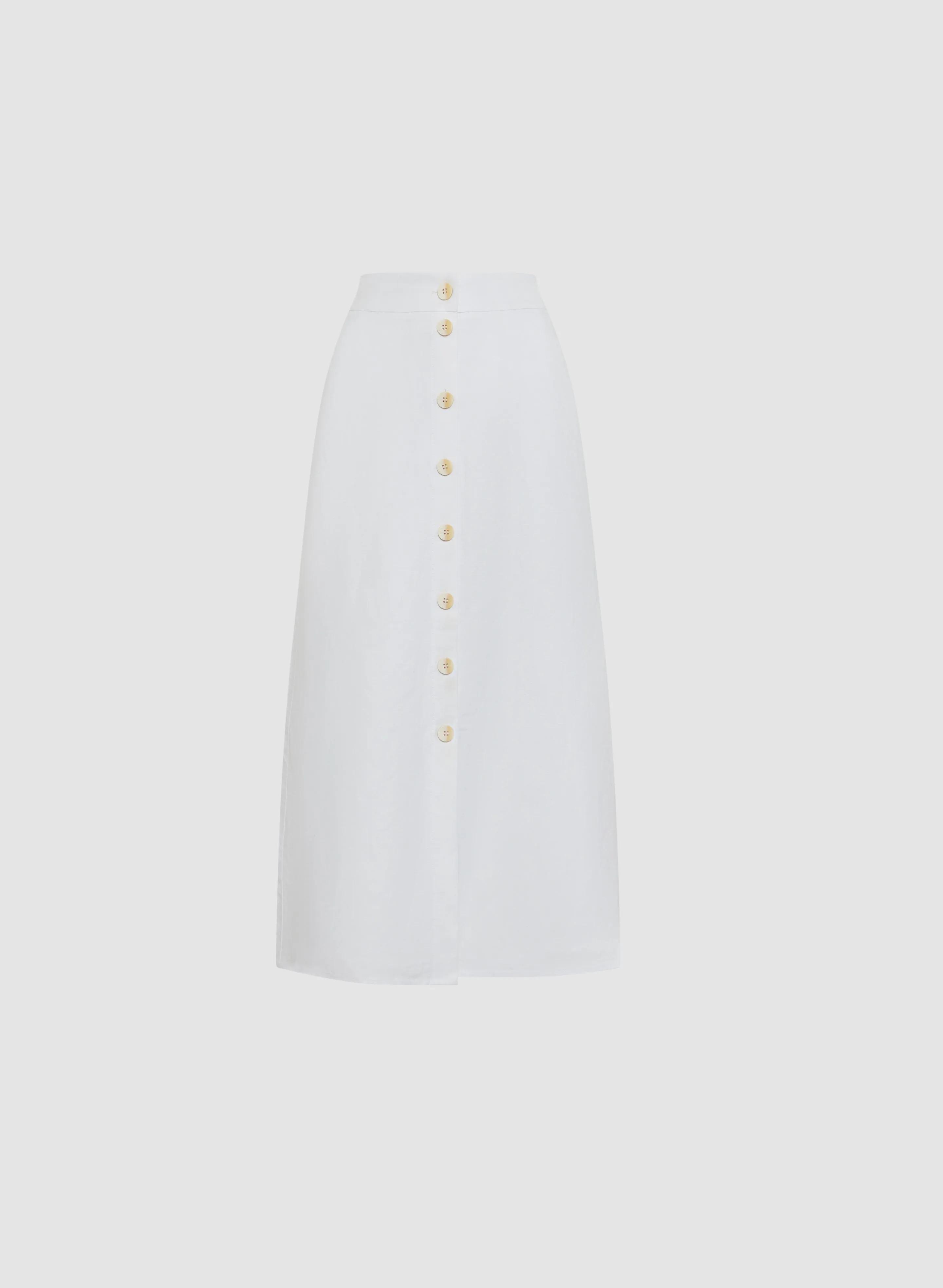 Linen-Blend Button Down Skirt