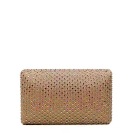 Linen Fishnet Crystal Clutch