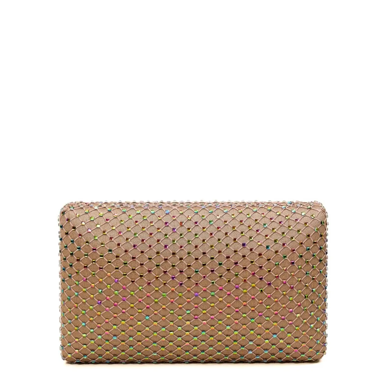 Linen Fishnet Crystal Clutch