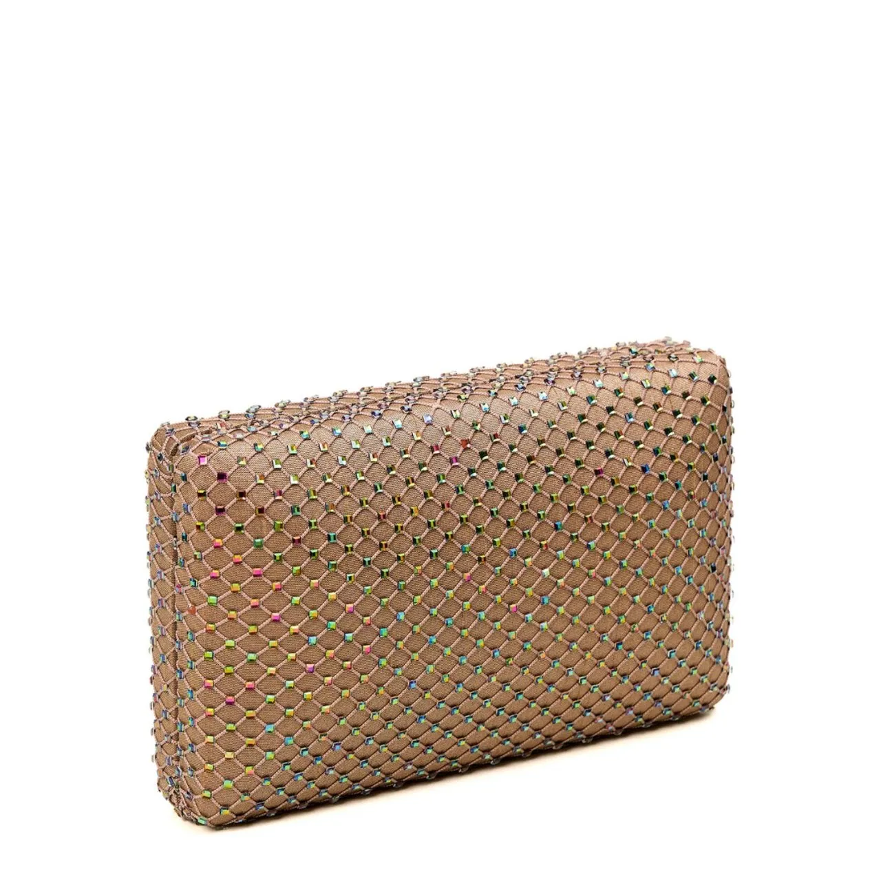 Linen Fishnet Crystal Clutch