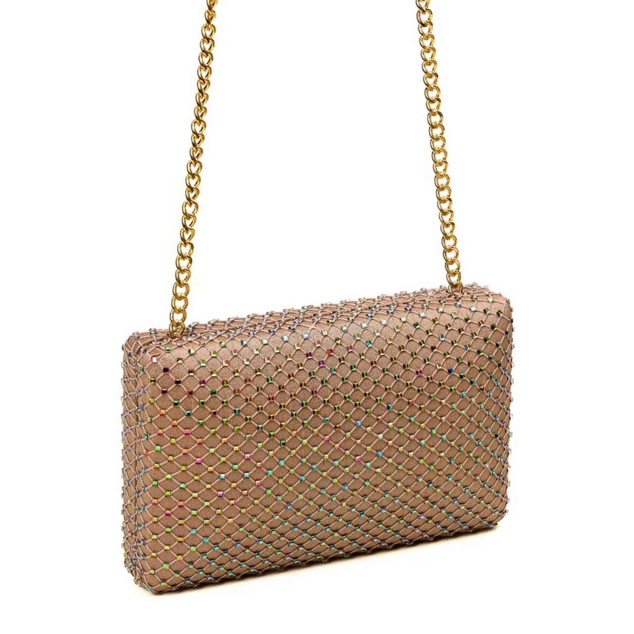 Linen Fishnet Crystal Clutch