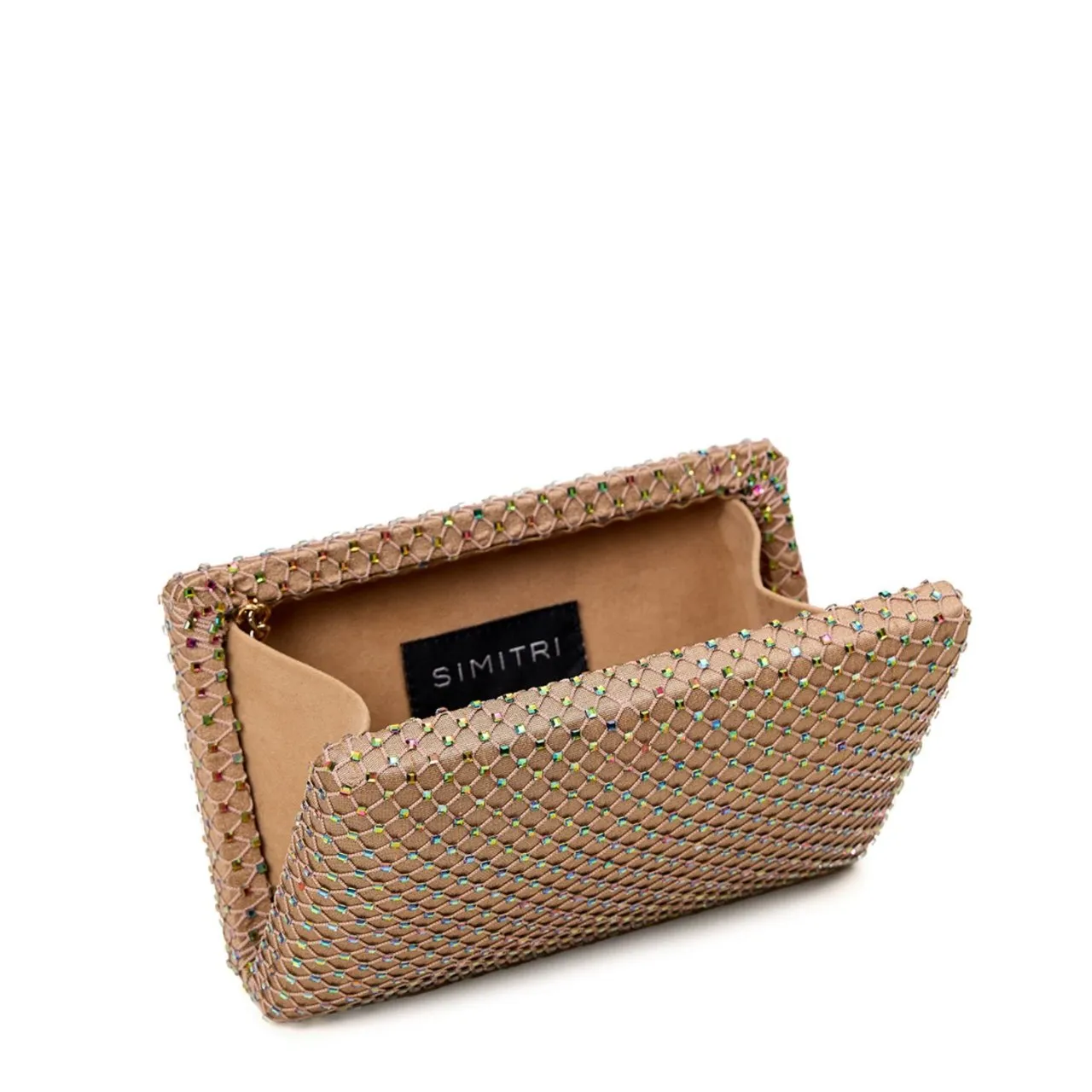 Linen Fishnet Crystal Clutch